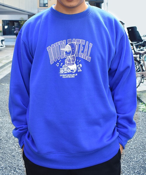 DOUBLE STEAL(ダブルスティール)の「Music DOUBZ crew 裏起毛クルー(スウェット・メンズ・トップグレー/ブラック/ブルー・X-LARGE/LARGE/MEDIUM)」の1枚目の写真