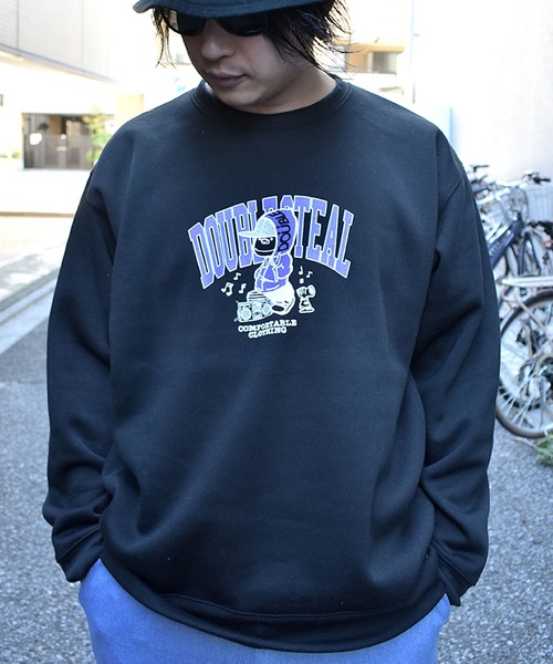 DOUBLE STEAL(ダブルスティール)の「Music DOUBZ crew 裏起毛クルー(スウェット・メンズ・トップグレー/ブラック/ブルー・X-LARGE/LARGE/MEDIUM)」の13枚目の写真