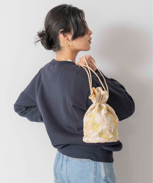 Casselini(キャセリーニ)の「Casselini(キャセリーニ)ジャガード刺繍バッグ(ショルダーバッグ・レディース・ブラウン/シルバー/ゴールド/グリーン・FREE)」の4枚目の写真