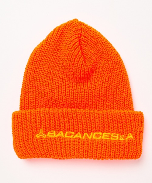 BEAVER(ビーバー)の「BACANCES ALL INCLUSIVE/バカンスオールインクルーシブ BC KNIT CAP SPECE LOGO BC052205(ニットキャップ/ビーニー・メンズ・ブラック/オレンジ・FREE)」の2枚目の写真