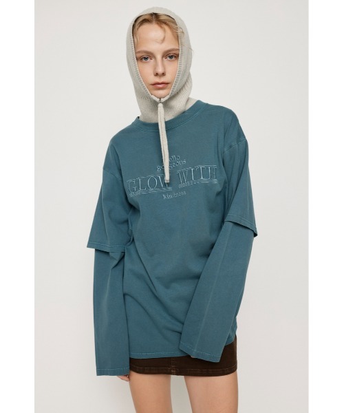 SLY(スライ)の「WASHED LAYER S/L T/SH ウォッシュドレイヤースリーブ Tシャツ(Tシャツ/カットソー・レディース・スモークピンク/ダークブルー/ライトブラック・FREE)」の1枚目の写真