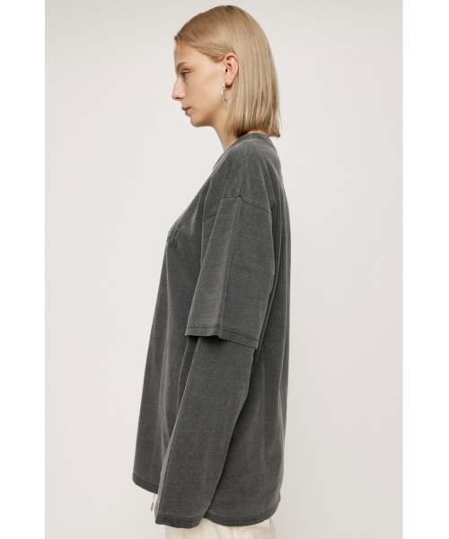 SLY(スライ)の「WASHED LAYER S/L T/SH ウォッシュドレイヤースリーブ Tシャツ(Tシャツ/カットソー・レディース・スモークピンク/ダークブルー/ライトブラック・FREE)」の7枚目の写真