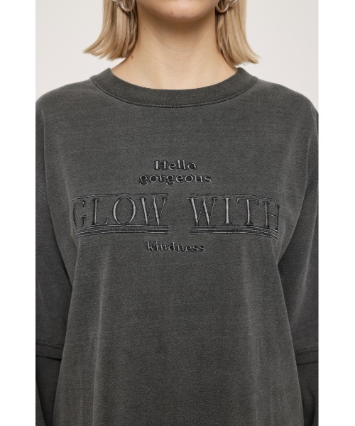 SLY(スライ)の「WASHED LAYER S/L T/SH ウォッシュドレイヤースリーブ Tシャツ(Tシャツ/カットソー・レディース・スモークピンク/ダークブルー/ライトブラック・FREE)」の9枚目の写真