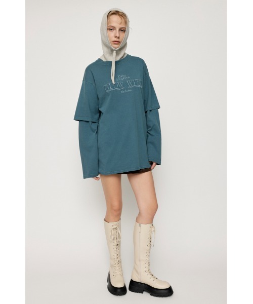 SLY(スライ)の「WASHED LAYER S/L T/SH ウォッシュドレイヤースリーブ Tシャツ(Tシャツ/カットソー・レディース・スモークピンク/ダークブルー/ライトブラック・FREE)」の11枚目の写真