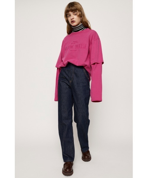 SLY(スライ)の「WASHED LAYER S/L T/SH ウォッシュドレイヤースリーブ Tシャツ(Tシャツ/カットソー・レディース・スモークピンク/ダークブルー/ライトブラック・FREE)」の17枚目の写真