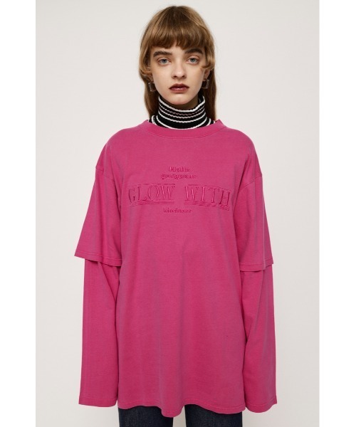 SLY(スライ)の「WASHED LAYER S/L T/SH ウォッシュドレイヤースリーブ Tシャツ(Tシャツ/カットソー・レディース・スモークピンク/ダークブルー/ライトブラック・FREE)」の18枚目の写真