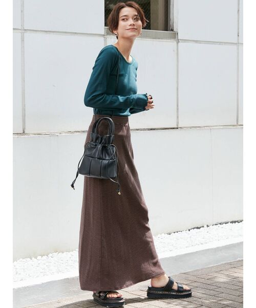 LAGUNAMOON（ラグナムーン）の「カッティングフォルム巾着バッグ（ハンドバッグ・レディース・アイボリー/ブラック・FREE）」の3枚目の写真