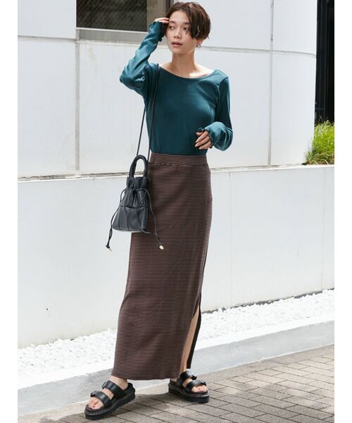 LAGUNAMOON（ラグナムーン）の「カッティングフォルム巾着バッグ（ハンドバッグ・レディース・アイボリー/ブラック・FREE）」の6枚目の写真