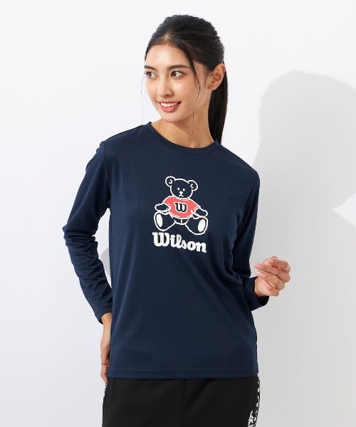 wilson(ウィルソン)の「【WILSON:ウィルソン】レディースドライメッシュロングTシャツ(Tシャツ/カットソー・レディース・ホワイト/ブラック/ネイビー/ピンク・MEDIUM/LARGE/X-LARGE)」の4枚目の写真