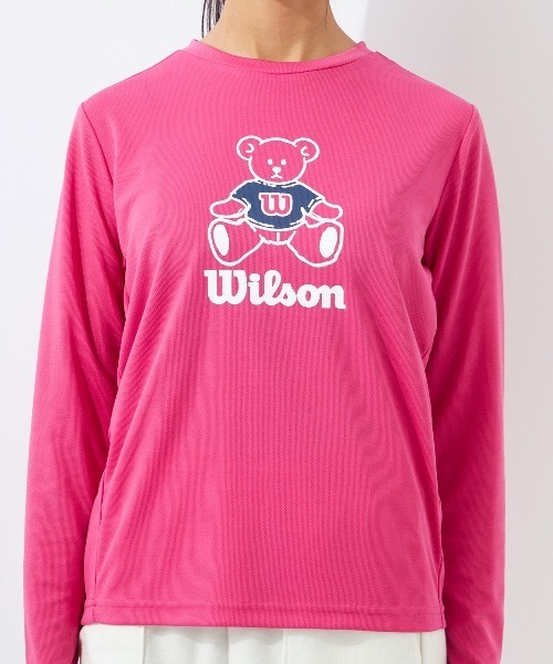 wilson(ウィルソン)の「【WILSON:ウィルソン】レディースドライメッシュロングTシャツ(Tシャツ/カットソー・レディース・ホワイト/ブラック/ネイビー/ピンク・MEDIUM/LARGE/X-LARGE)」の7枚目の写真