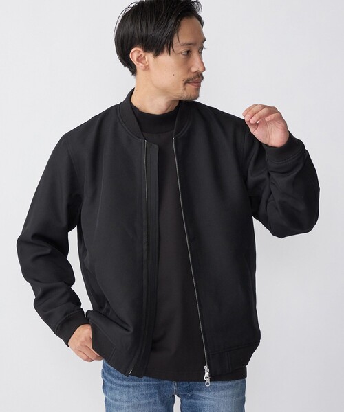 SHIPS(シップス)の「SHIPS: AERO CAPSULE(R) ギャバジン MA-1 リブ ブルゾン(MA-1・メンズ・ブラック/オリーブ/ベージュ系・SMALL/MEDIUM/LARGE/X-LARGE)」の2枚目の写真