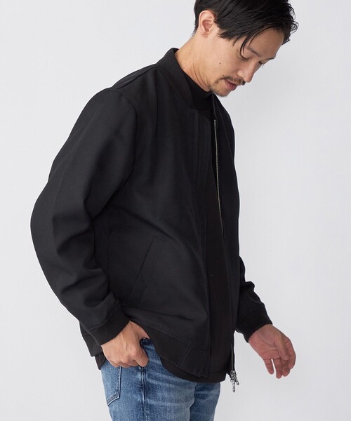 SHIPS(シップス)の「SHIPS: AERO CAPSULE(R) ギャバジン MA-1 リブ ブルゾン(MA-1・メンズ・ブラック/オリーブ/ベージュ系・SMALL/MEDIUM/LARGE/X-LARGE)」の7枚目の写真