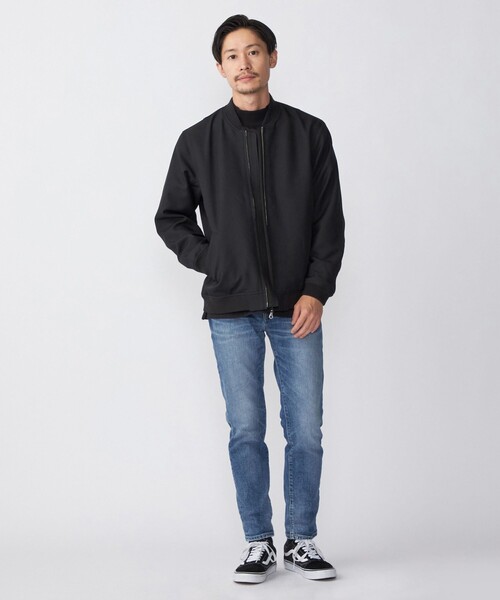 SHIPS(シップス)の「SHIPS: AERO CAPSULE(R) ギャバジン MA-1 リブ ブルゾン(MA-1・メンズ・ブラック/オリーブ/ベージュ系・SMALL/MEDIUM/LARGE/X-LARGE)」の4枚目の写真