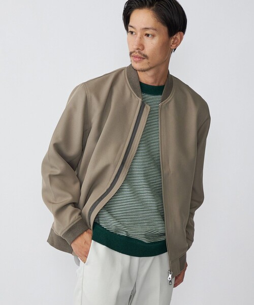 SHIPS(シップス)の「SHIPS: AERO CAPSULE(R) ギャバジン MA-1 リブ ブルゾン(MA-1・メンズ・ブラック/オリーブ/ベージュ系・SMALL/MEDIUM/LARGE/X-LARGE)」の9枚目の写真