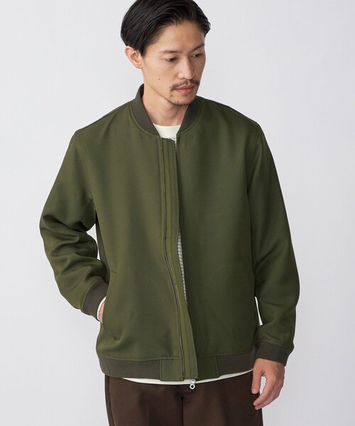 SHIPS(シップス)の「SHIPS: AERO CAPSULE(R) ギャバジン MA-1 リブ ブルゾン(MA-1・メンズ・ブラック/オリーブ/ベージュ系・SMALL/MEDIUM/LARGE/X-LARGE)」の14枚目の写真