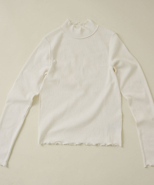 archives(アルシーヴ)の「ハイネックリブTOPS(Tシャツ/カットソー・レディース・ブラック/オフホワイト/ブルーグレー/グレイッシュベージュ・MEDIUM)」の3枚目の写真
