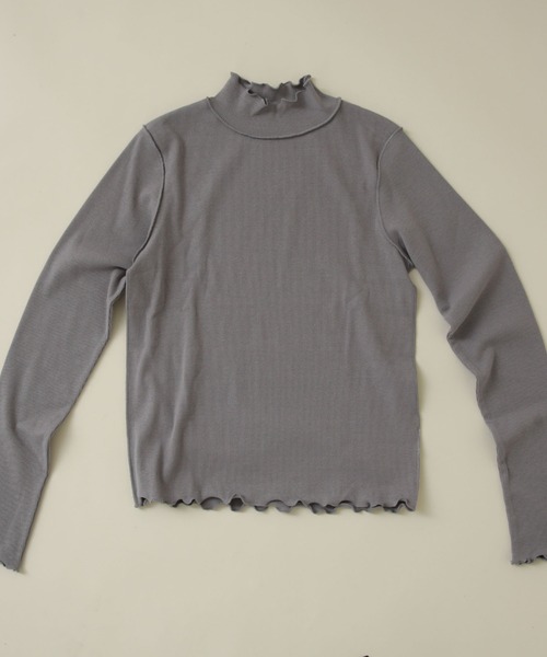archives(アルシーヴ)の「ハイネックリブTOPS(Tシャツ/カットソー・レディース・ブラック/オフホワイト/ブルーグレー/グレイッシュベージュ・MEDIUM)」の4枚目の写真