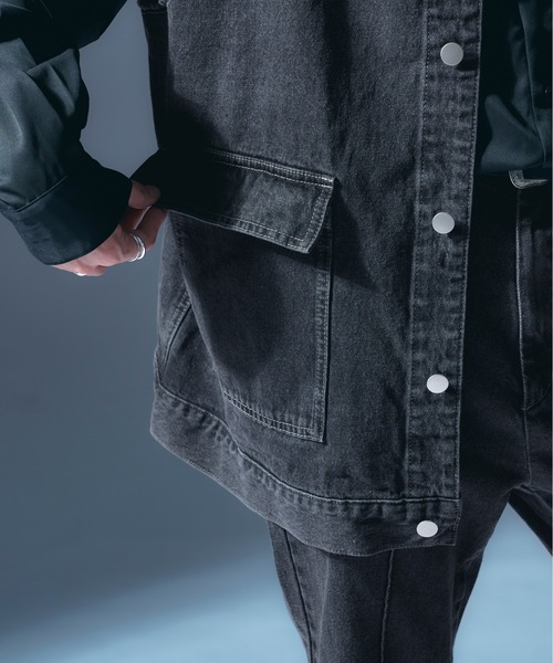 Ellno Loset（エルノロゼット）の「ダメージデニムベスト/セットアップ対応（ベスト・メンズ・ライトグレー/ブラック・MEDIUM/LARGE）」の7枚目の写真