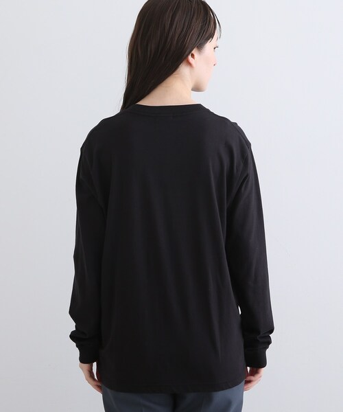 INDIVI(インディヴィ)の「【WORLD for the World】ロゴプリント ロングTシャツ(Tシャツ/カットソー・レディース・ブラック/ホワイト・38/13/05)」の6枚目の写真