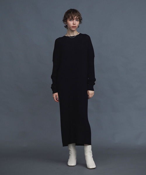 N.O.R.C by the line（ノークバイザライン）の「ウール混ルーズリブニットワンピース（ワンピース・レディース・グリーン/ブラック/ベージュ・S/M）」の2枚目の写真