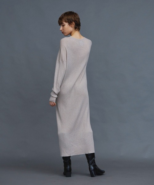 N.O.R.C by the line（ノークバイザライン）の「ウール混ルーズリブニットワンピース（ワンピース・レディース・グリーン/ブラック/ベージュ・S/M）」の8枚目の写真