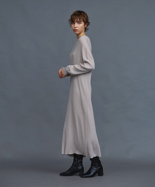 N.O.R.C by the line（ノークバイザライン）の「ウール混ルーズリブニットワンピース（ワンピース・レディース・グリーン/ブラック/ベージュ・S/M）」の9枚目の写真