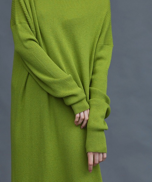 N.O.R.C by the line（ノークバイザライン）の「ウール混ルーズリブニットワンピース（ワンピース・レディース・グリーン/ブラック/ベージュ・S/M）」の17枚目の写真
