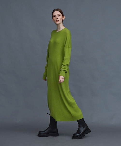 N.O.R.C by the line（ノークバイザライン）の「ウール混ルーズリブニットワンピース（ワンピース・レディース・グリーン/ブラック/ベージュ・S/M）」の14枚目の写真