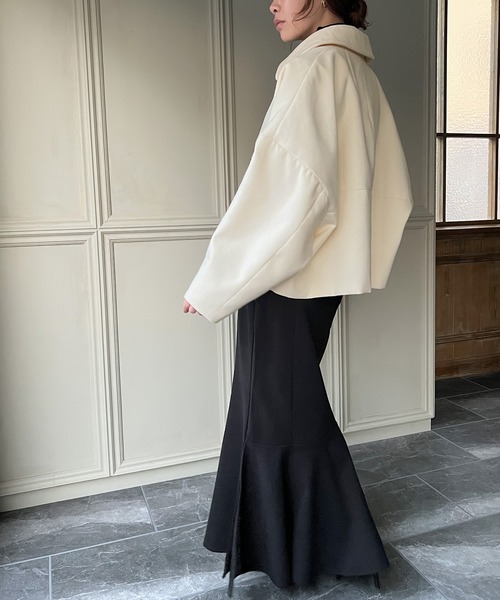 DETAILS women/ノーカラーコクーンコート