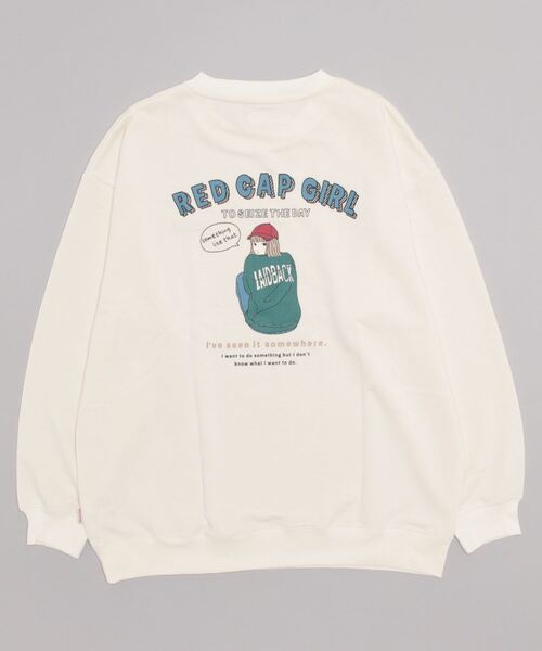 Red Cap Girl(レッドキャプガール)の「裏毛バックイラスト ワイドクルーネックプルオーバー 2022AW(スウェット・メンズ・ホワイト/アッシュグレー/ネイビー/オレンジ/グリーン・M/L)」の6枚目の写真