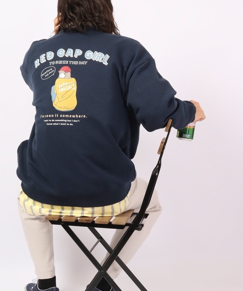 Red Cap Girl(レッドキャプガール)の「裏毛バックイラスト ワイドクルーネックプルオーバー 2022AW(スウェット・メンズ・ホワイト/アッシュグレー/ネイビー/オレンジ/グリーン・M/L)」の13枚目の写真