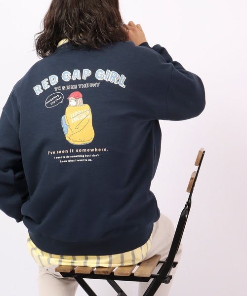 Red Cap Girl(レッドキャプガール)の「裏毛バックイラスト ワイドクルーネックプルオーバー 2022AW(スウェット・メンズ・ホワイト/アッシュグレー/ネイビー/オレンジ/グリーン・M/L)」の11枚目の写真