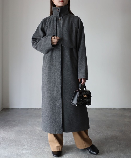 Riberry（リベリー）の「前後ヨークステンカラーコート（ステンカラーコート・レディース・ブラック/ベージュ/グリーン/アイボリー/モカ/グレー系/アイボリー系/ブラウン系1/ブラウン系・MEDIUM/LARGE）」の3枚目の写真