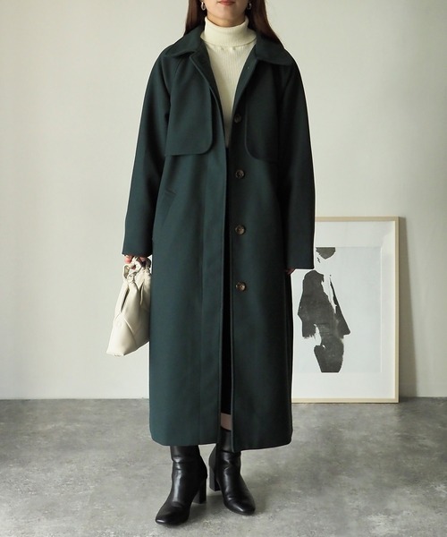 Riberry（リベリー）の「前後ヨークステンカラーコート（ステンカラーコート・レディース・ブラック/ベージュ/グリーン/アイボリー/モカ/グレー系/アイボリー系/ブラウン系1/ブラウン系・MEDIUM/LARGE）」の15枚目の写真