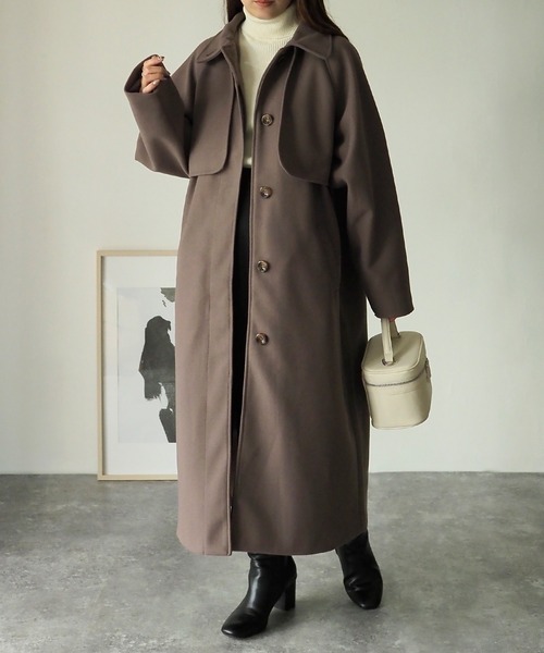 Riberry（リベリー）の「前後ヨークステンカラーコート（ステンカラーコート・レディース・ブラック/ベージュ/グリーン/アイボリー/モカ/グレー系/アイボリー系/ブラウン系1/ブラウン系・MEDIUM/LARGE）」の20枚目の写真