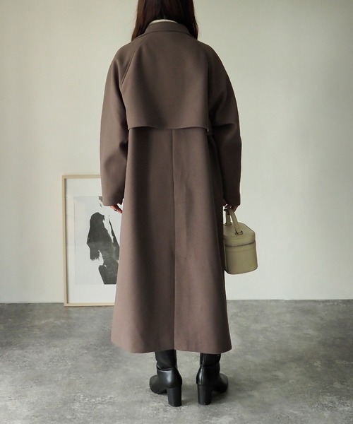 Riberry（リベリー）の「前後ヨークステンカラーコート（ステンカラーコート・レディース・ブラック/ベージュ/グリーン/アイボリー/モカ/グレー系/アイボリー系/ブラウン系1/ブラウン系・MEDIUM/LARGE）」の22枚目の写真