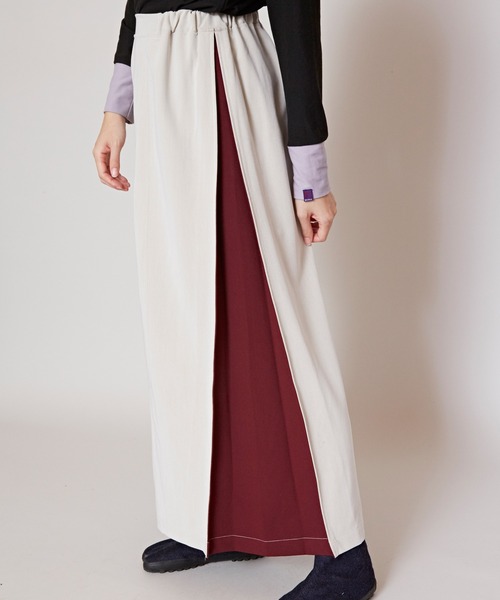 カヤ（カヤ）の「【カヤ】隠れ色 袴風ワイドパンツ（その他パンツ・レディース・スミクロ/ネイビー/グリーン/アイボリー・FREE）」の11枚目の写真