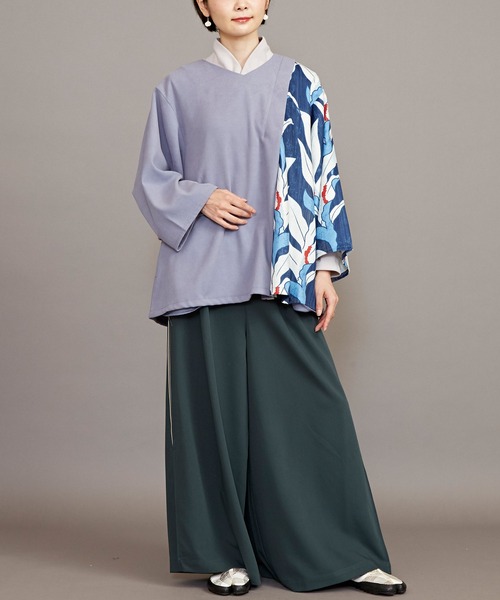 カヤ（カヤ）の「【カヤ】隠れ色 袴風ワイドパンツ（その他パンツ・レディース・スミクロ/ネイビー/グリーン/アイボリー・FREE）」の21枚目の写真