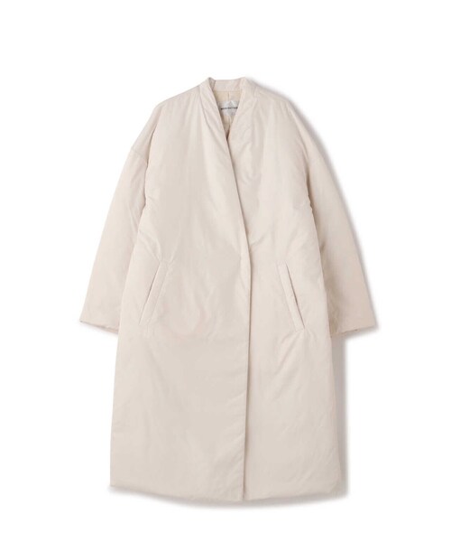 NATURAL BEAUTY BASIC（ナチュラルビューティーベーシック）の「ノーカラーロングダウンコート（ダウンジャケット/コート・レディース・オフホワイト/ブラック・MEDIUM/SMALL）」の5枚目の写真