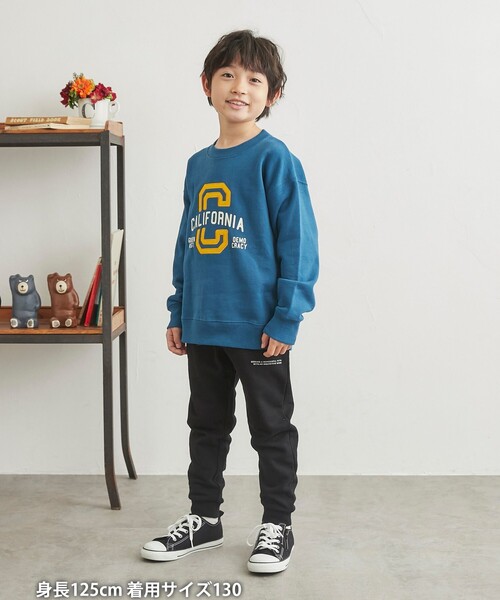 coen（コーエン）の「CVC裏起毛カレッジスウェット（スウェット・キッズ・コバルトブルー/オレンジ・110/150/100/140/130/120）」の4枚目の写真
