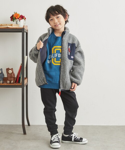 coen（コーエン）の「CVC裏起毛カレッジスウェット（スウェット・キッズ・コバルトブルー/オレンジ・110/150/100/140/130/120）」の5枚目の写真