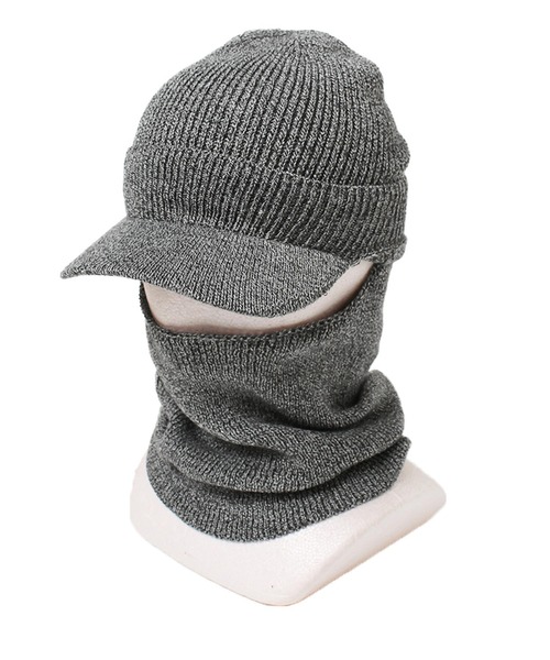 ツバ付きニットバラクラバ（ニットキャップ/ビーニー）｜14+（イチヨン