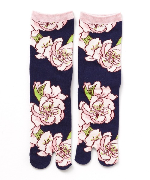 カヤ(カヤ)の「【カヤ】足袋型くつ下23~25cm 桃の花(ソックス/靴下・レディース・その他10/ピンク系その他・FREE)」の1枚目の写真