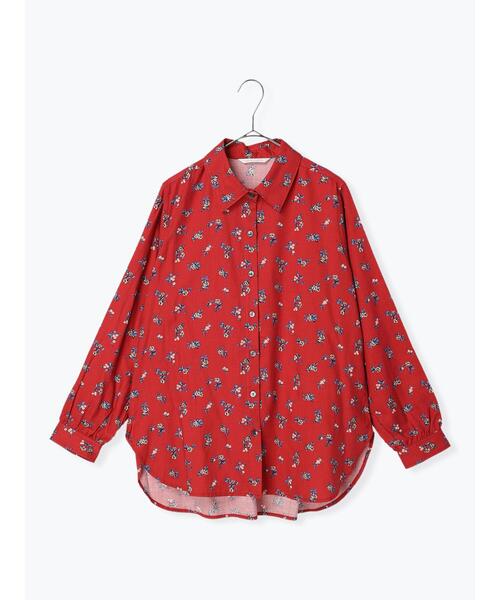 sm2rhythm（サマンサモスモスリズム）の「花柄プリントシャツ（シャツ/ブラウス・レディース・レッド/ブラック/グリーン・ﾌﾘ-）」の3枚目の写真