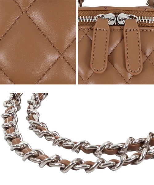 KOBE LETTUCE（コウベレタス）の「キルティングミニチェーンバッグ（ショルダーバッグ・レディース・ブラック/アイボリー/キャメル/レッド・FREE）」の13枚目の写真