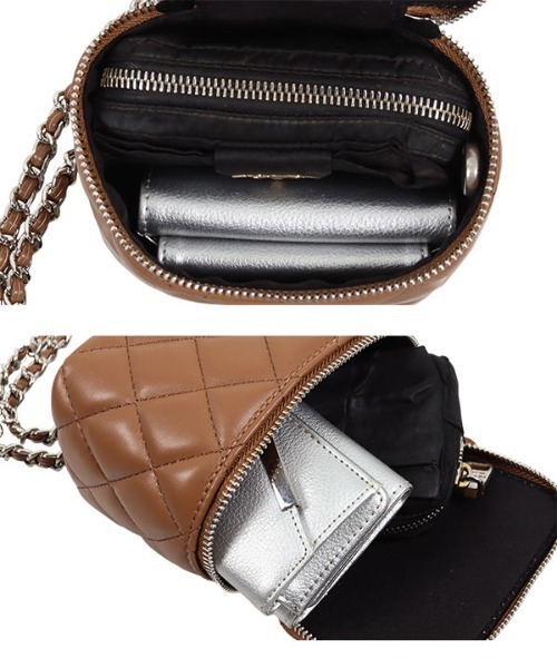 KOBE LETTUCE（コウベレタス）の「キルティングミニチェーンバッグ（ショルダーバッグ・レディース・ブラック/アイボリー/キャメル/レッド・FREE）」の16枚目の写真