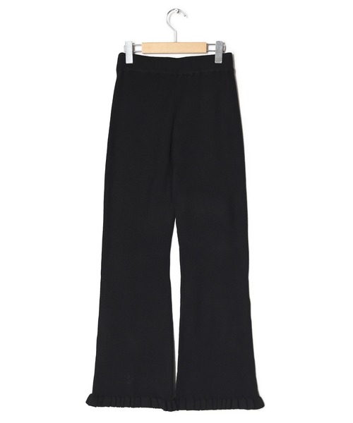 w closet（ダブルクローゼット）の「フリルリブパンツ（その他パンツ・レディース・オフホワイト/サックスブルー系/ブラック・FREE）」の4枚目の写真
