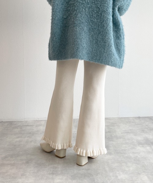 w closet（ダブルクローゼット）の「フリルリブパンツ（その他パンツ・レディース・オフホワイト/サックスブルー系/ブラック・FREE）」の8枚目の写真