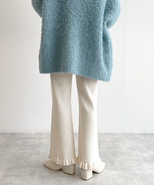 w closet（ダブルクローゼット）の「フリルリブパンツ（その他パンツ・レディース・オフホワイト/サックスブルー系/ブラック・FREE）」の13枚目の写真