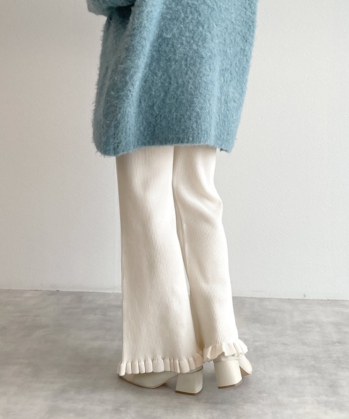 w closet（ダブルクローゼット）の「フリルリブパンツ（その他パンツ・レディース・オフホワイト/サックスブルー系/ブラック・FREE）」の15枚目の写真